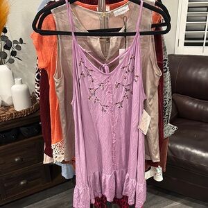 POL Purple Ruffled Embellished Camisole